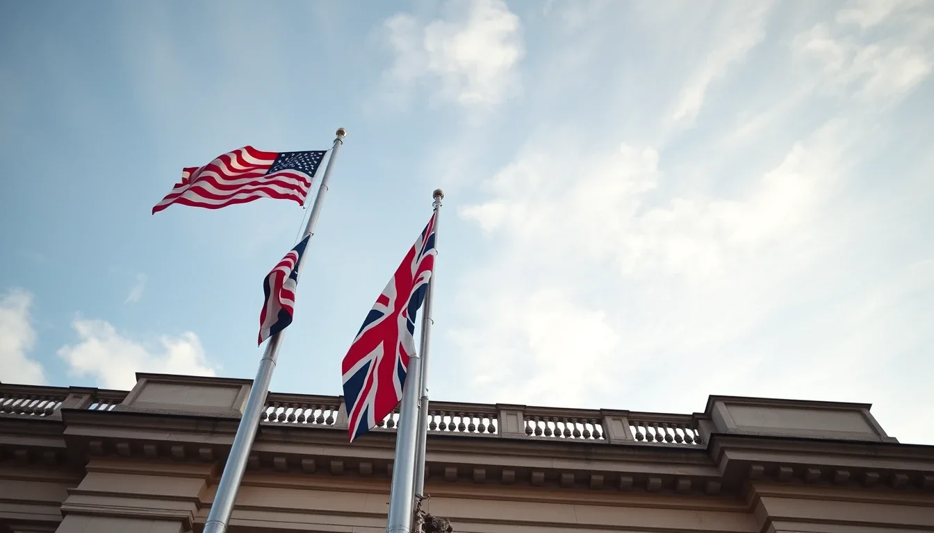 The US and UK flags flying side by side, representing the US-UK tax treaty and relief from double taxation